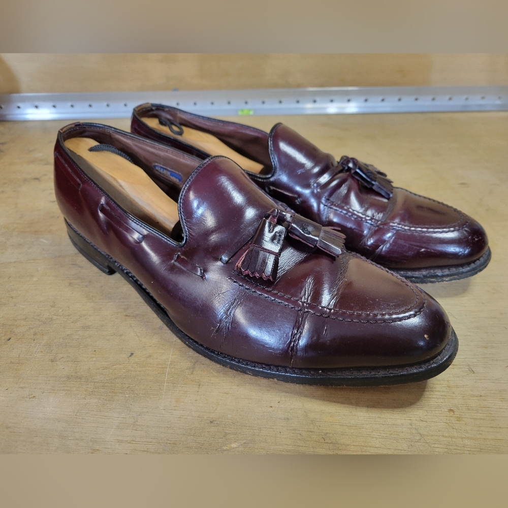 Allen Edmonds Maroon Leather Tassel Loafers